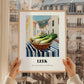 Leek – White village Café on the Corner, Vegetable Print, styled in a charming Paris street view