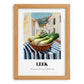 Leek – White village Café on the Corner, Vegetable Print, set in oak frame