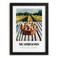 Mushrooms – Green Valley Landscape, Vegetable Painting, in sleek black frame