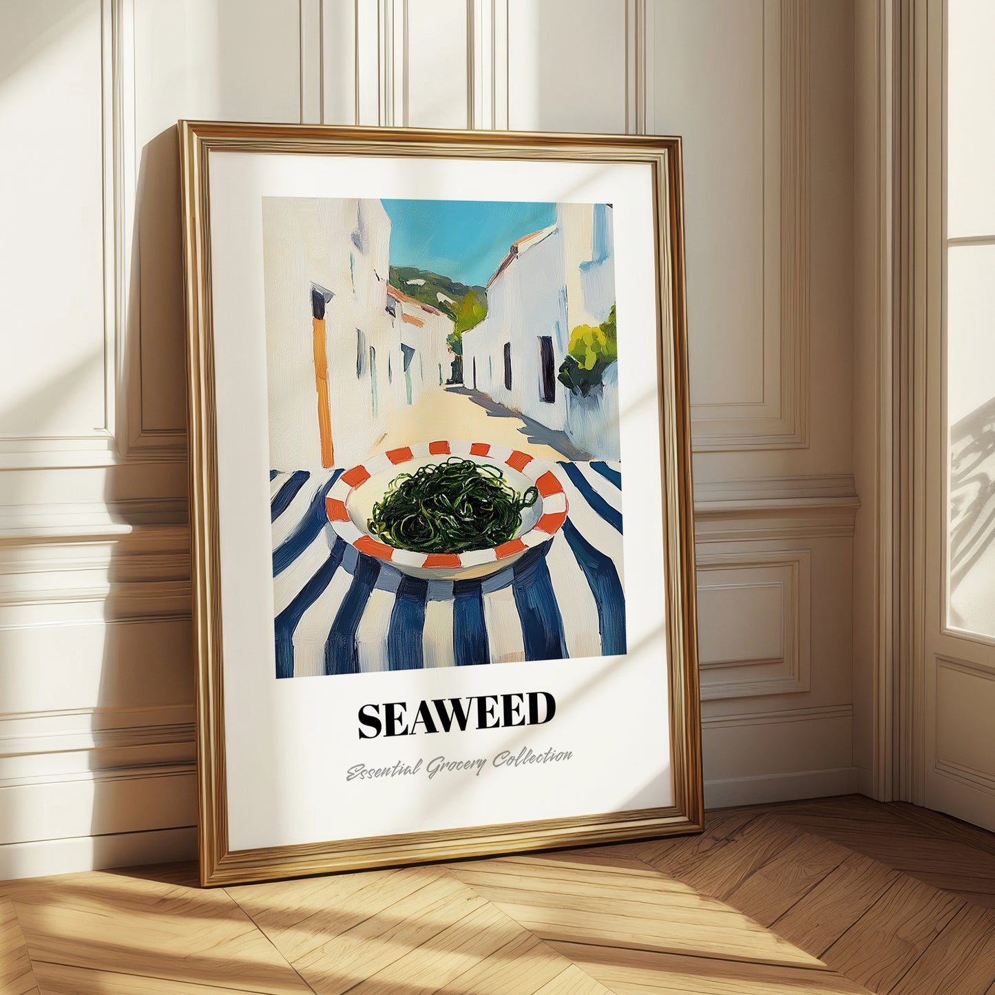 Seaweed – White village Urban Café Scene, Fresh Herbs Still Life