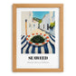 Seaweed – White village Urban Café Scene, Fresh Herbs Still Life, set in oak frame