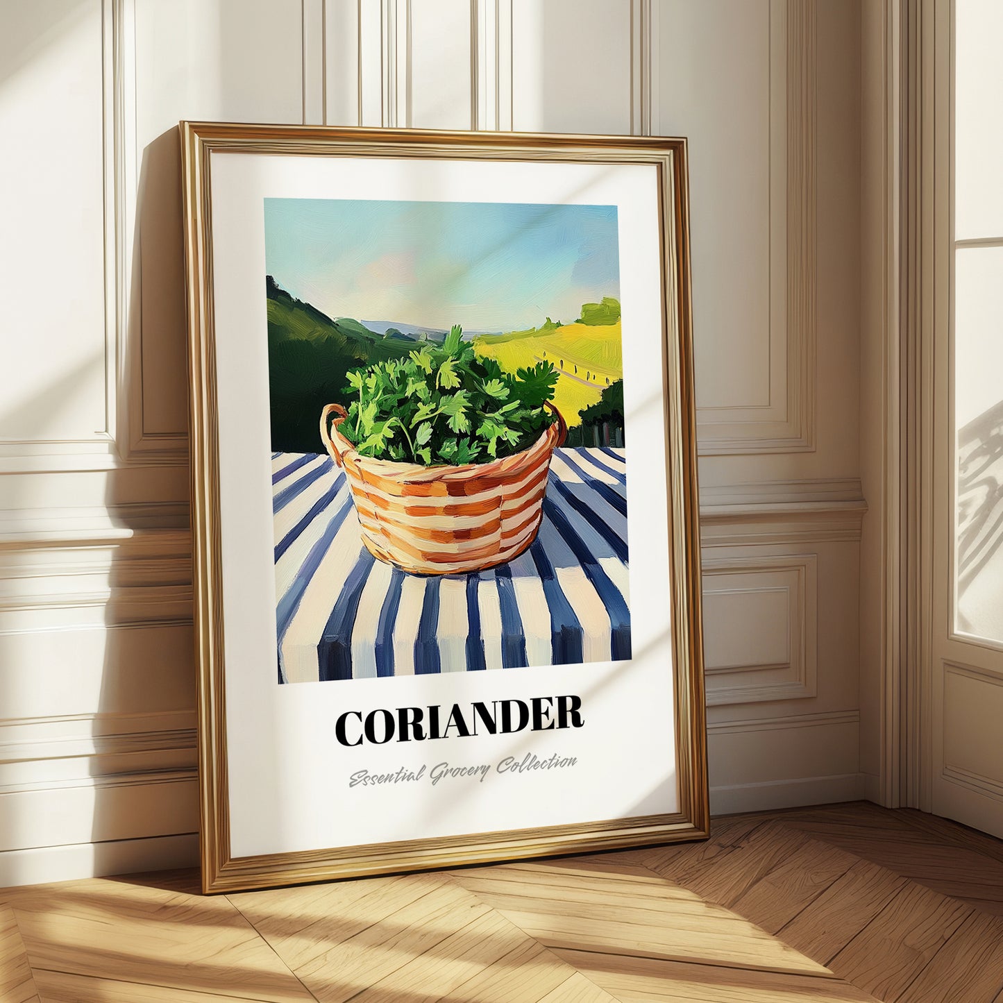 Coriander – Green Valley Landscape, Fresh Herbs Wall Decor