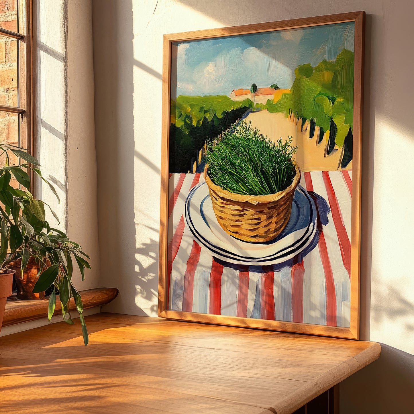 Dill – Valley Café Scene, Fresh Herbs Illustration, clean layout with no caption