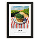 Dill – Valley Café Scene, Fresh Herbs Illustration, in sleek black frame