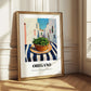 Oregano – White village Street Café Scene, Fresh Herbs Print