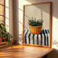 Thyme – on Striped Tablecloth, Fresh Herbs Still Life, clean layout with no caption