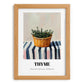 Thyme – on Striped Tablecloth, Fresh Herbs Still Life, set in oak frame