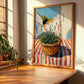 Thyme – White village Street Café Scene, Fresh Herbs Wall Decor, clean layout with no caption