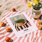 Sage – on Striped Tablecloth, Fresh Herbs Painting, unframed on coastal sand