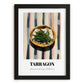 Tarragon – on Striped Tablecloth, Fresh Herbs Poster, in sleek black frame