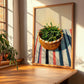 Tarragon – on Striped Tablecloth, Fresh Herbs Still Life, clean layout with no caption