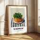 Marjoram – on Striped Tablecloth, Fresh Herbs Poster