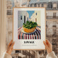 Lovage – White village Street Café Scene, Fresh Herbs Painting, styled in a charming Paris street view