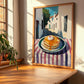 Pancakes – White village Urban Café Scene, American Pastry Illustration, clean layout with no caption