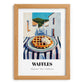 Waffles – White village Urban Café Scene, American Pastry Still Life, set in oak frame