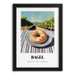 Bagel – Hilltop Table Scene, American Pastry Wall Print, in sleek black frame