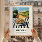 Granola #8 – Hillside Café View, American Food Illustration, styled in a charming Paris street view