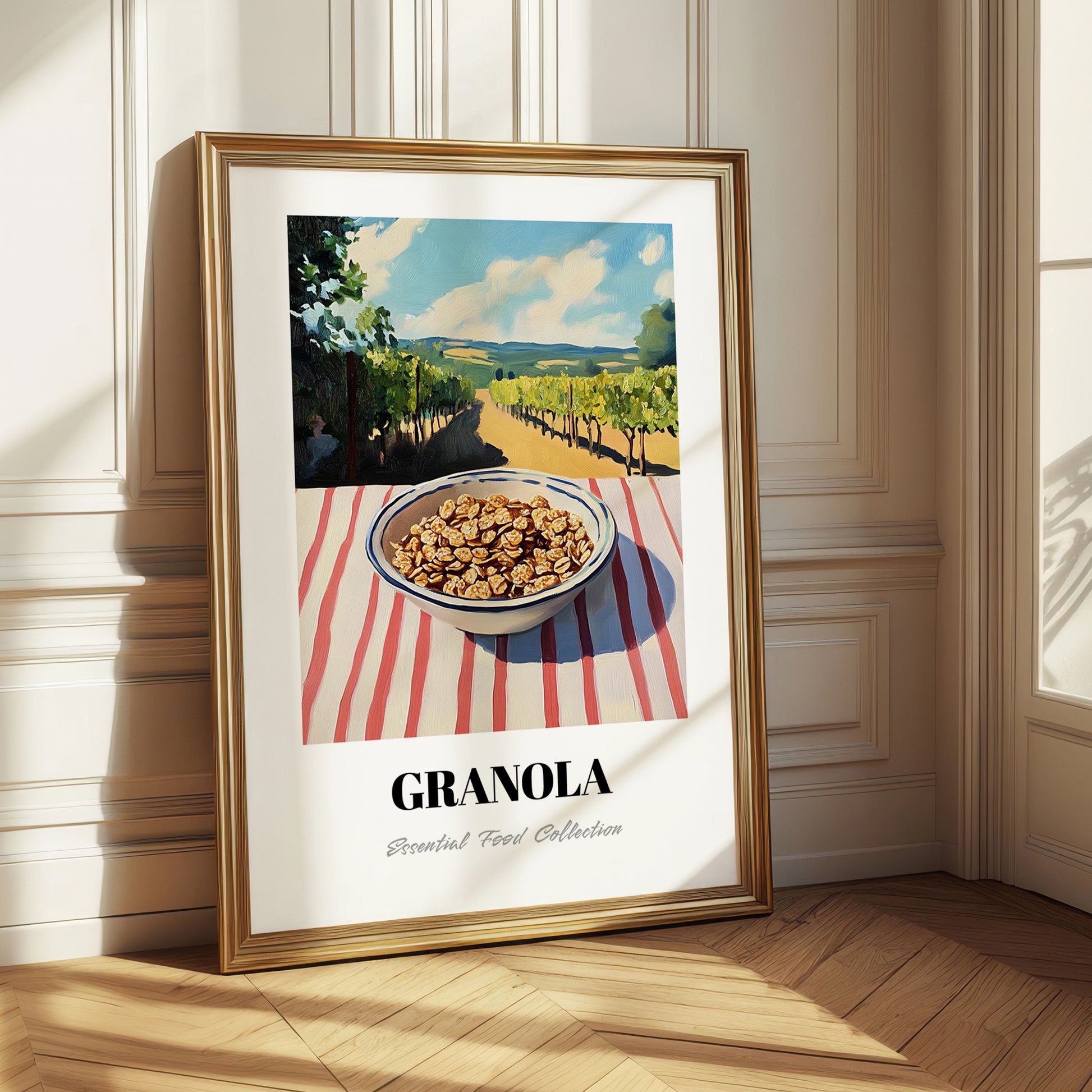 Granola #9 – Hilltop Table Scene, American Food Illustration