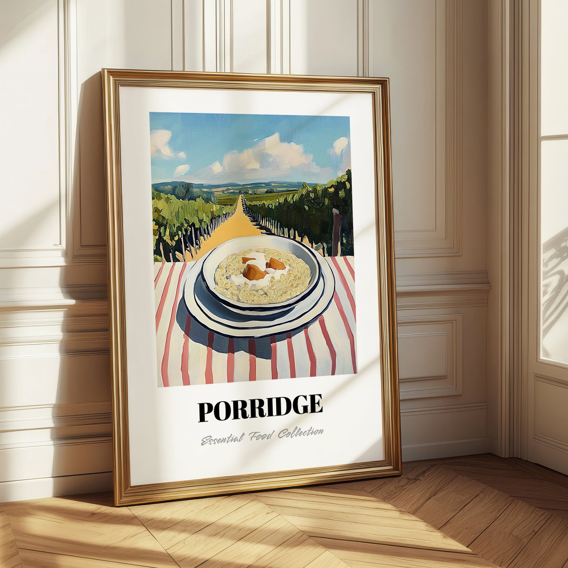 Porridge – Hillside Café View, British Food Illustration