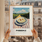 Porridge – Hillside Café View, British Food Illustration, styled in a charming Paris street view