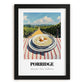 Porridge – Hillside Café View, British Food Illustration, in sleek black frame