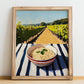 Oatmeal – Hilltop Table Scene, American Food Wall Art, no-text version framed in wood
