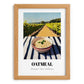 Oatmeal – Hilltop Table Scene, American Food Wall Art, set in oak frame