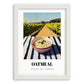 Oatmeal – Hilltop Table Scene, American Food Wall Art, placed in minimal white frame