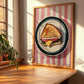 Sandwich – on Striped Tablecloth, British Food Still Life, clean layout with no caption