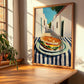 Sandwich – White village Urban Café Scene, British Food Painting, clean layout with no caption