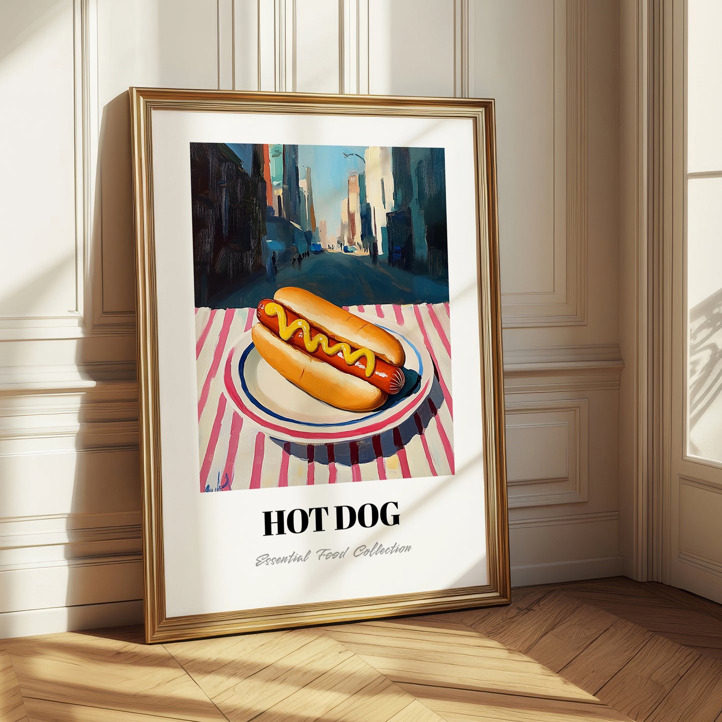 Hot Dog – New York Street Café Scene, American Food Still Life