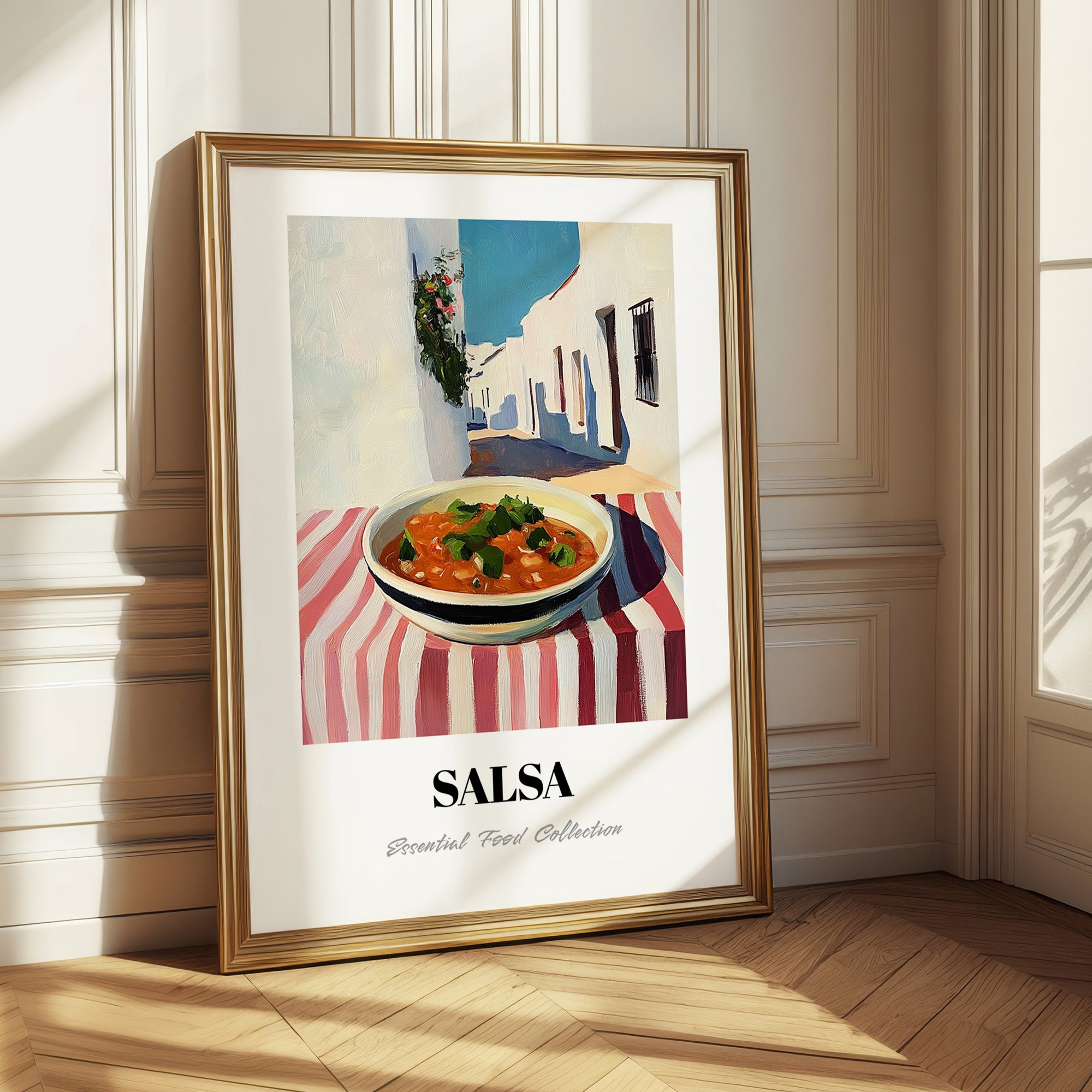 Salsa – White village Urban Café Scene, Mexican Food Illustration