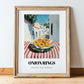 Onion Rings – White village Café on the Corner, American Food Wall Decor, in wooden frame leaning on the floor