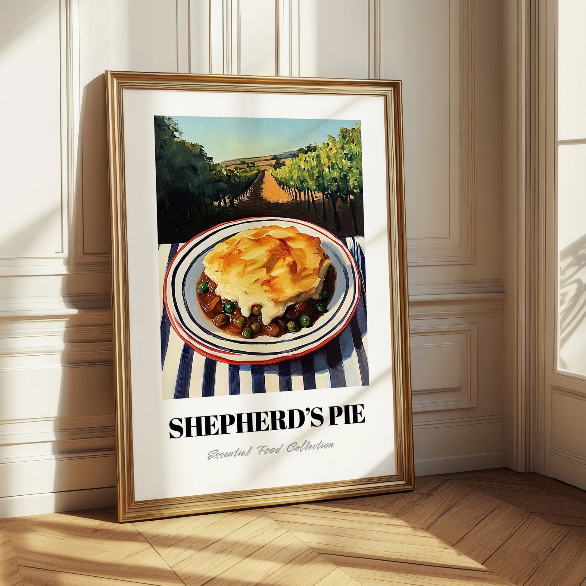 Shepherd’s Pie – Hillside Café View, British Food Painting