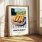 Spring Rolls – Hilltop Table Scene, Chinese Food Painting
