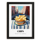 Chips – New York Urban Café Scene, American Food Still Life, in sleek black frame