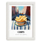 Chips – New York Urban Café Scene, American Food Still Life, placed in minimal white frame