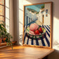 Sorbet – White village Urban Café Scene, French Ice Cream Illustration, clean layout with no caption