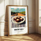Brownies – Hilltop Café Scene, American Dessert Poster 