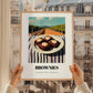 Brownies – Hilltop Café Scene, American Dessert Poster, styled in a charming Paris street view