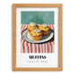 Muffins – on Striped Tablecloth, American Pastry Painting, set in oak frame
