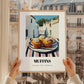 Muffins – White village Street Café Scene, American Pastry Print, styled in a charming Paris street view