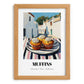 Muffins – White village Street Café Scene, American Pastry Print, set in oak frame