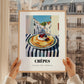 Crepes – White village Urban Café Scene, French French Pastry Painting, styled in a charming Paris street view