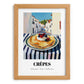 Crepes – White village Urban Café Scene, French French Pastry Painting, set in oak frame