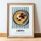 Crepes – on Striped Tablecloth, French French Pastry Still Life, in wooden frame leaning on the floor