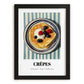 Crepes – on Striped Tablecloth, French French Pastry Still Life, in sleek black frame