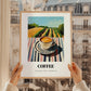 Coffee – Hilltop Café Scene, Italian Drink Painting, styled in a charming Paris street view