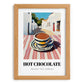 Hot Chocolate – White village Café on the Corner, Swiss Drink Still Life, set in oak frame