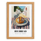 Rye Bread – White village Urban Café Scene, German Food Poster, set in oak frame